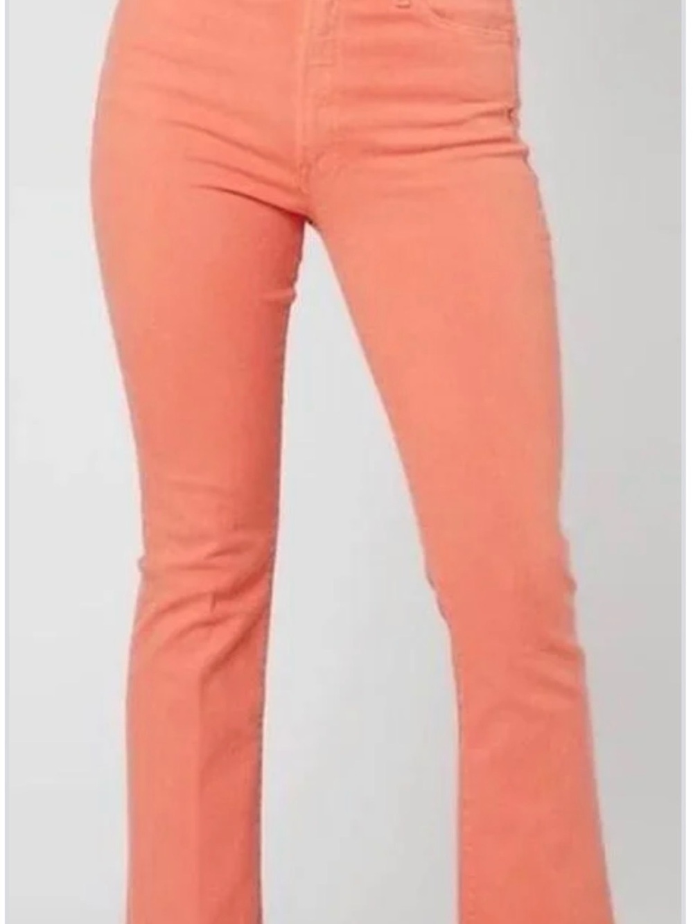 MOTHER Coral-Peach High-Rise Flare Jeans
